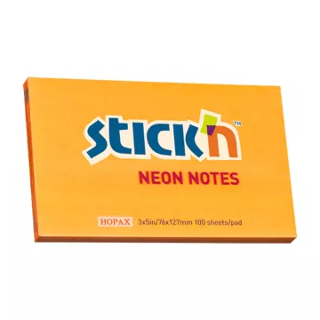 Notes Samoprzylepny 127x76 mm Pomarańczowy Neonowy 100 Kartek