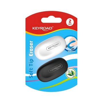 Gumka do ścierania KEYROAD Soft Tip, miękka końcówka, 2 szt., mix kolorów, blister