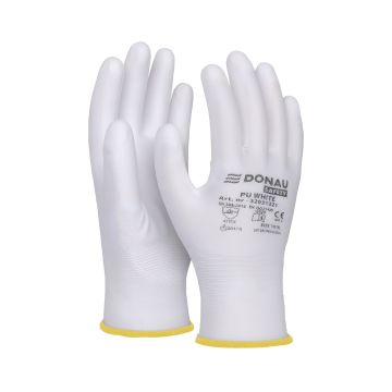 Rękawice ochronne DONAU SAFETY PU White kat. II rozmiar 8 białe