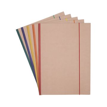 Teczka z gumką OFFICE PRODUCTS Eco Kraft karton A4 300 gsm 3-skrzydłowa mix kolorów