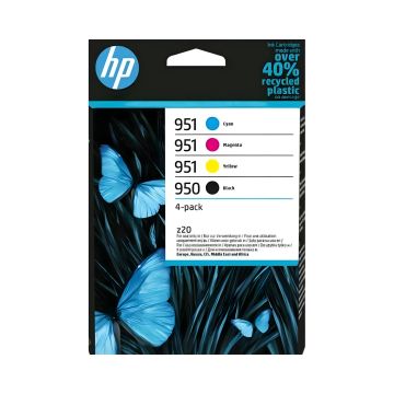 Zestaw tuszów HP 950/951 CMYK 6ZC65AE czarny i kolorowe 4 sztuki