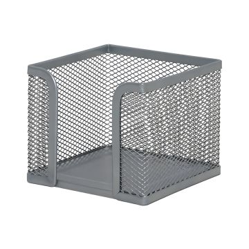 Pojemnik na karteczki biurowe Q-CONNECT Office Set metalowy srebrny 1 sztuka
