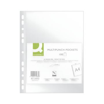 Koszulka na dokumenty PP Q-CONNECT przezroczysta A4 groszkowa 40 mikron 100 szt.