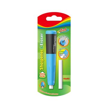 Temperówka plastikowa z gumką KEYROAD do ołówków 8 mm na wkład, blister