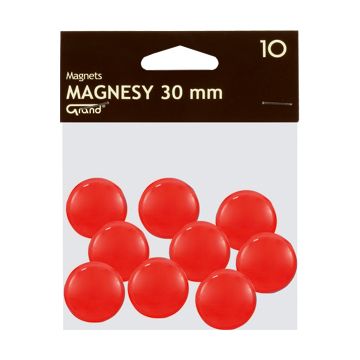 Magnes 30mm GRAND, czerwony, 10 sztuk