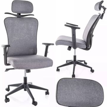 Fotel ergonomiczny z zagłówkiem i wieszakiem Q-080M Signal