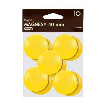Magnes 40mm GRAND, żółty, 10 sztuk