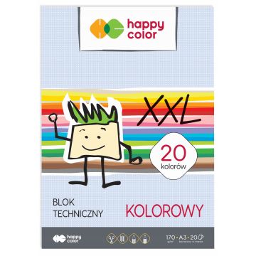 Blok techniczny kolorowy Happy Color format A3 20 kartek