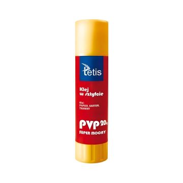 Klej w sztyfcie PVP Tetis 20 g, zestaw 12 sztuk