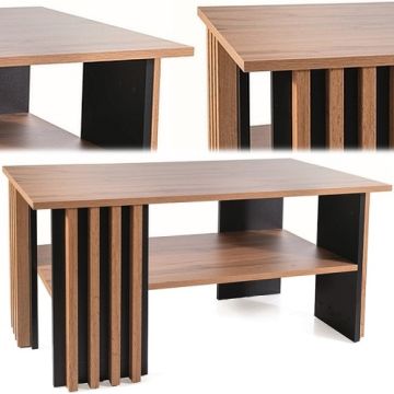 Stolik kawowy z półką XL 100x60 dąb artisan czarny Evita Signal