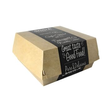 Pudełko na burgera papierowe Good Food z zadrukiem 15,5 x 15,5 x 9 cm 50 sztuk
