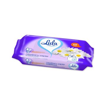 Nawilżany papier toaletowy LULA z ekstraktem z rumianku 60 sztuk biały papier
