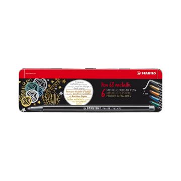 Pisaki Stabilo Pen 68 Metallic metaliczne zestaw 6 sztuk w etui