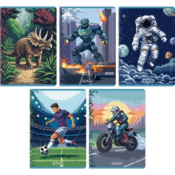 Zeszyt Herlitz Pixel Fun A5 32 Kartki Linia Podwójna Kolorowa