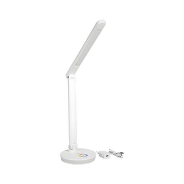 Lampka biurkowa Platinet biała LED 12W z portem ładowania USB RGB