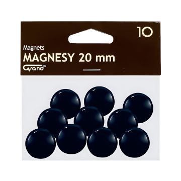 Magnes 20mm GRAND, czarny, 10 sztuk