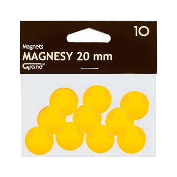 Magnes 20mm GRAND, żółty, 10 sztuk