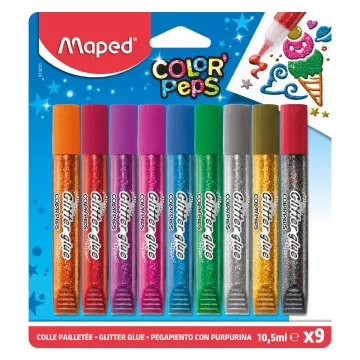Klej z brokatem Colorpeps 9 kolorów x 10,5 ml