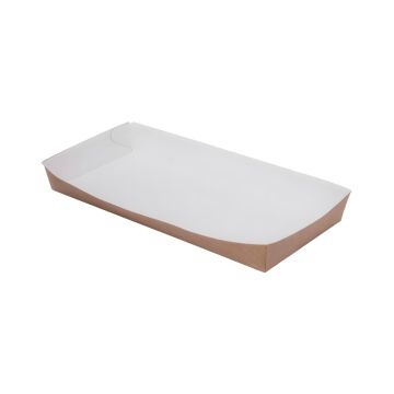 Tacka papierowa głęboka kraft brązowa 20 x 9 x 2,5 cm 100 sztuk