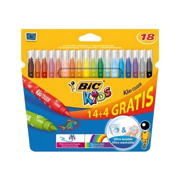 Flamastry BIC Kids Couleur zestaw 18 kolorów zmywalne
