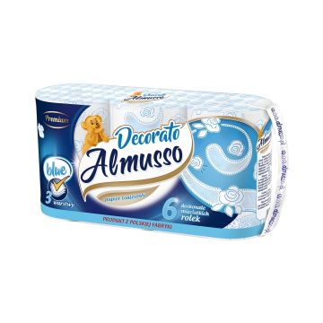 Papier Toaletowy Almusso Decorato 3-Warstwowy w różowe wzory 6 Rolek
