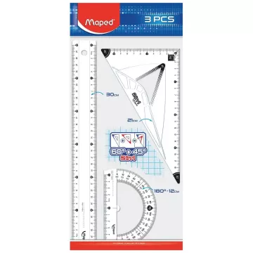 Zestaw przyborów geometrycznych Start Maxi linijka 30cm ekierka kątomierz