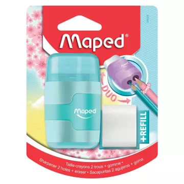 Temperówka z Gumką Connect Pastel 2 Otwory Blister