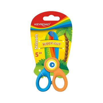 Nożyczki szkolne KEYROAD 5 cali Kiddy-cut plastikowe w blistrze mix kolorów 1 sztuka