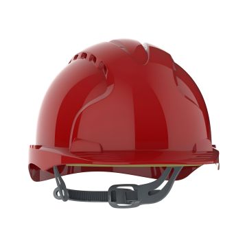 Hełm ochronny EVO®2 wentylowany z paskiem przesuwnym czerwony