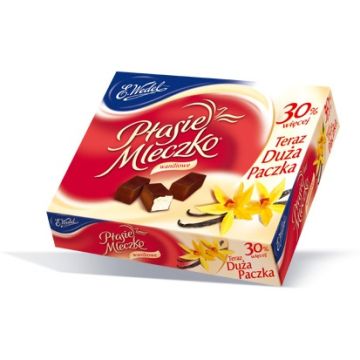 Ptasie Mleczko Wedel Waniliowe w Czekoladzie Deserowej 340g