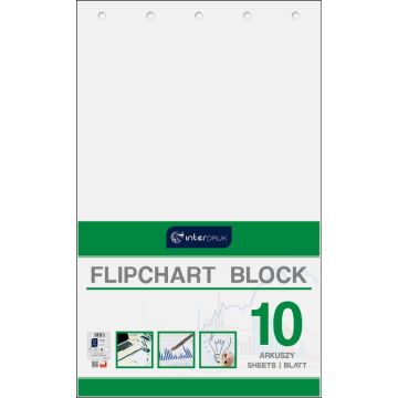 Blok do flipchartów Interdruk 10 arkuszy, gładki, 640X1000mm