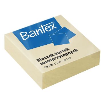 Bloczek kartek samoprzylepnych BANTEX mini 50x50MM, 240 kartek, żółty