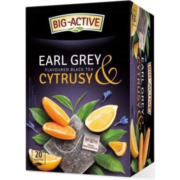Herbata Czarna BIG-ACTIVE Earl Grey & Cytrusy 20 torebek 40g