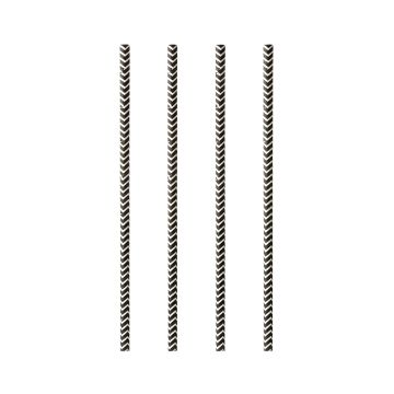 Słomki papierowe czarno-białe wzór Zig Zag 6x200 mm opakowanie 100 sztuk