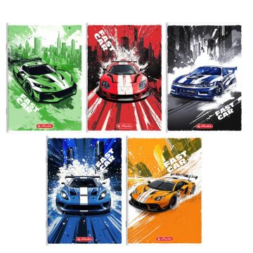 Zeszyt A5 32 kartki w dwie linie Fast Car zestaw 10 sztuk