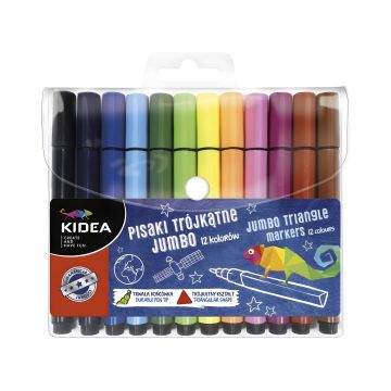 Flamastry trójkątne Jumbo Kidea zestaw 12 sztuk