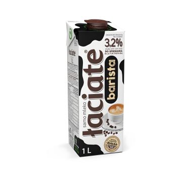 Mleko UHT ŁACIATE Barista 3,2% Procent Tłuszczu Pojemność 1l do Kawy i Latte