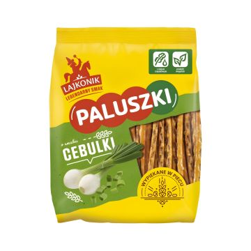 Paluszki chrupiące LAJKONIK smak cebulki 150g opakowanie idealne do cateringu i eventów