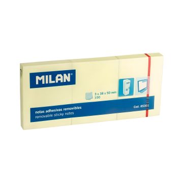 Karteczki samoprzylepne Milan 3x38x50 op. 100 sztuk