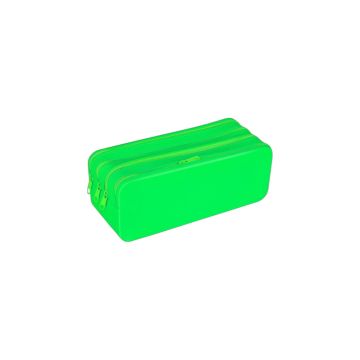 Piórnik silikonowy czterokomorowy GIMBOO, 200x80x75mm, zielony