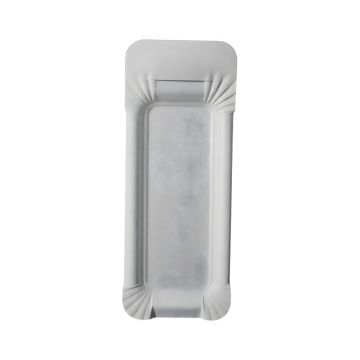 Tacka papierowa biała z uchwytem 18+3 x 8 cm 25 sztuk do cateringu i eventów