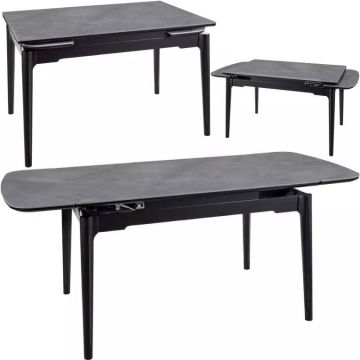 Stół rozkładany ceramiczny 120-180x80 czarny Sento Signal