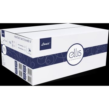 Ręczniki papierowe białe V-FOLD ELLIS Professional 100% celuloza z fioletowym nadrukiem