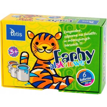 Farby Plakatowe 6 Kolorów 20ml TETIS