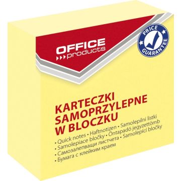 Mini kostka samoprzylepna OFFICE PRODUCTS, 50x50mm, 1x400 kart., pastel, jasnożółta