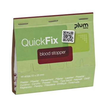Plastry tamujące krwawienie QuickFix Blood Stopper do dozownika 25x72 mm 45 szt.