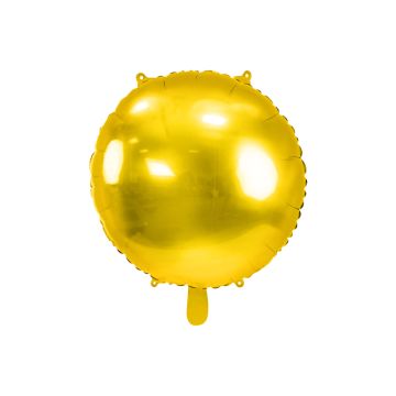 Balon Foliowy Okrągły Lustrzany Złoty 59 cm