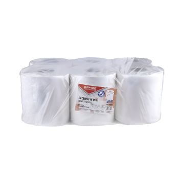 Ręczniki papierowe celulozowe w rolce OFFICE PRODUCTS Maxi dwuwarstwowe białe 120m 6szt
