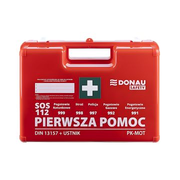 Apteczka DONAU SAFETY plastikowa K-15.2 +A pomarańczowa z wieszakiem