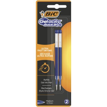 Wkład do długopisu BIC Intensity Quick Dry  niebieski Blister 2szt